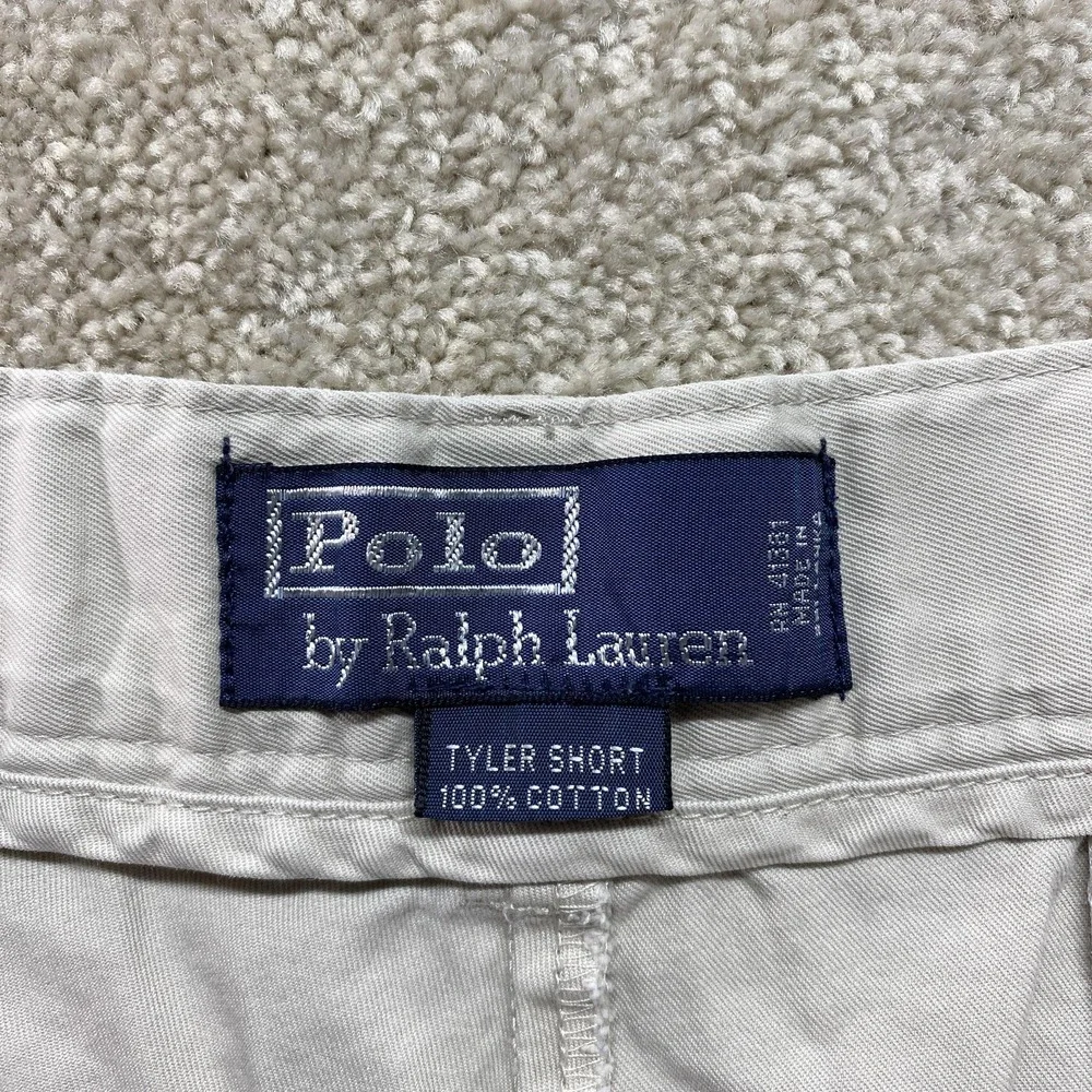 Polo Ralph Lauren Tyler Shorts Mens 38 Khaki Pleated‎ 100% Cotton Casual Classic